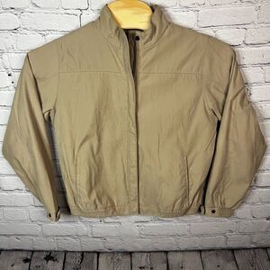 Antigua For Women Tan Golf Outdoor Hiking Jacket Full Zip Pockets Size Medium‎